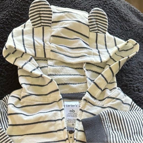 CARTER'S 3-Piece Little Jacket Set 3D Ears Baby Boy Grey Heathered newborn NWT - Picture 7 of 11